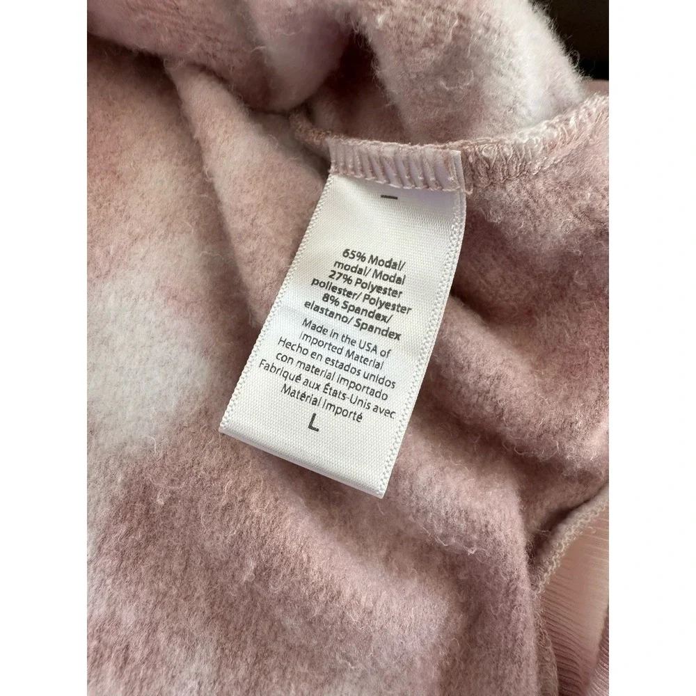 Beyond Yoga Pink Tie Dye Cozy Fleece Sweatshirt Crewneck Size L - Picture 3 of 6